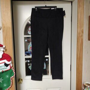 New Rafaella Black Velour Feel Slimming Fit Legging Pants Size Women's 14